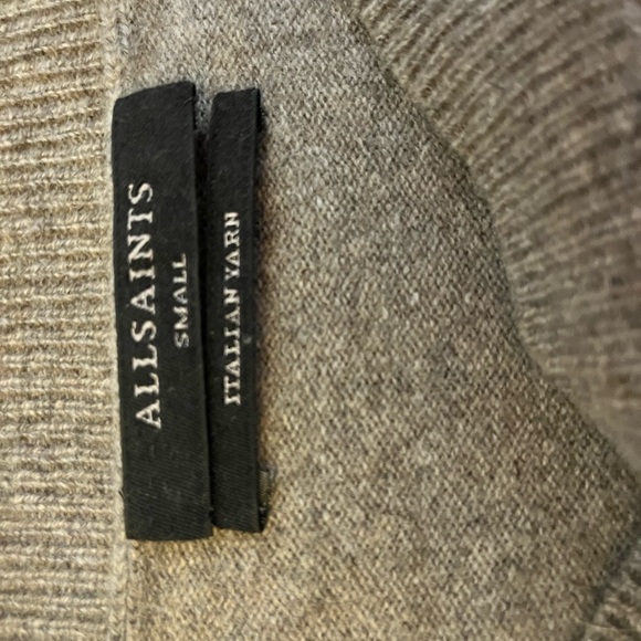 ALLSAINTS Tara Cashmere & Wool Sweater in Fawn Gray sz S 338$ NWOT - Picture 5 of 6